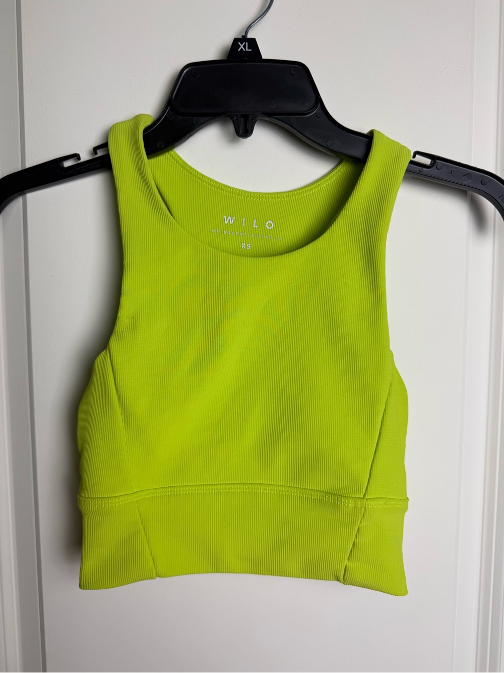 Willow Neon Lime Ribbed Crop Tank Top